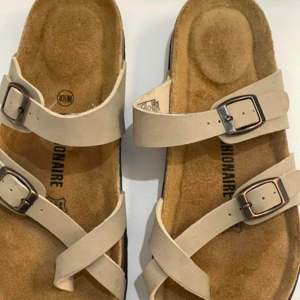 Women's Tan two straps‎ Sandals - Picture 5 of 7